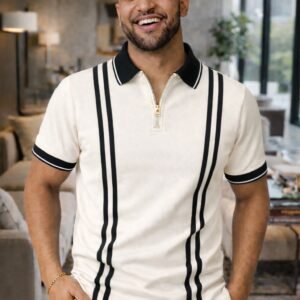 Imperial Line Zip Polo (white)